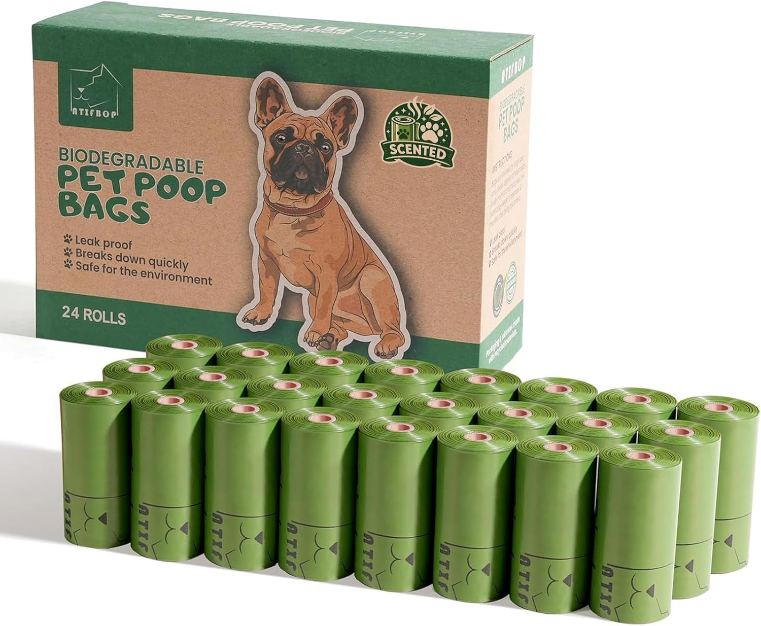 Biodegradable Dog Poop Bags 360 Count Scented, Leak Proof and Extra Thick Waste Bag Refill